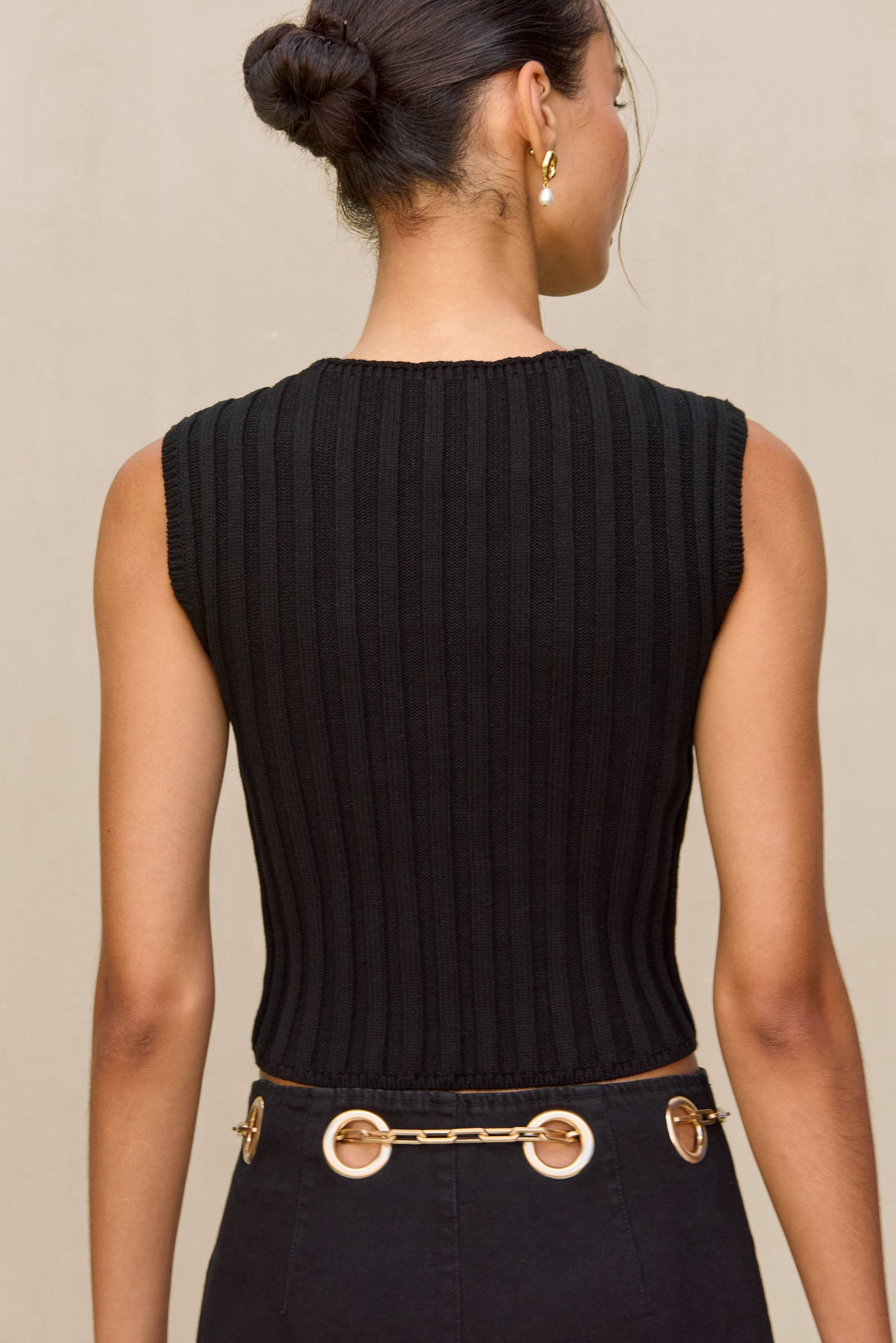 ANZU KNIT TOP - BLACK