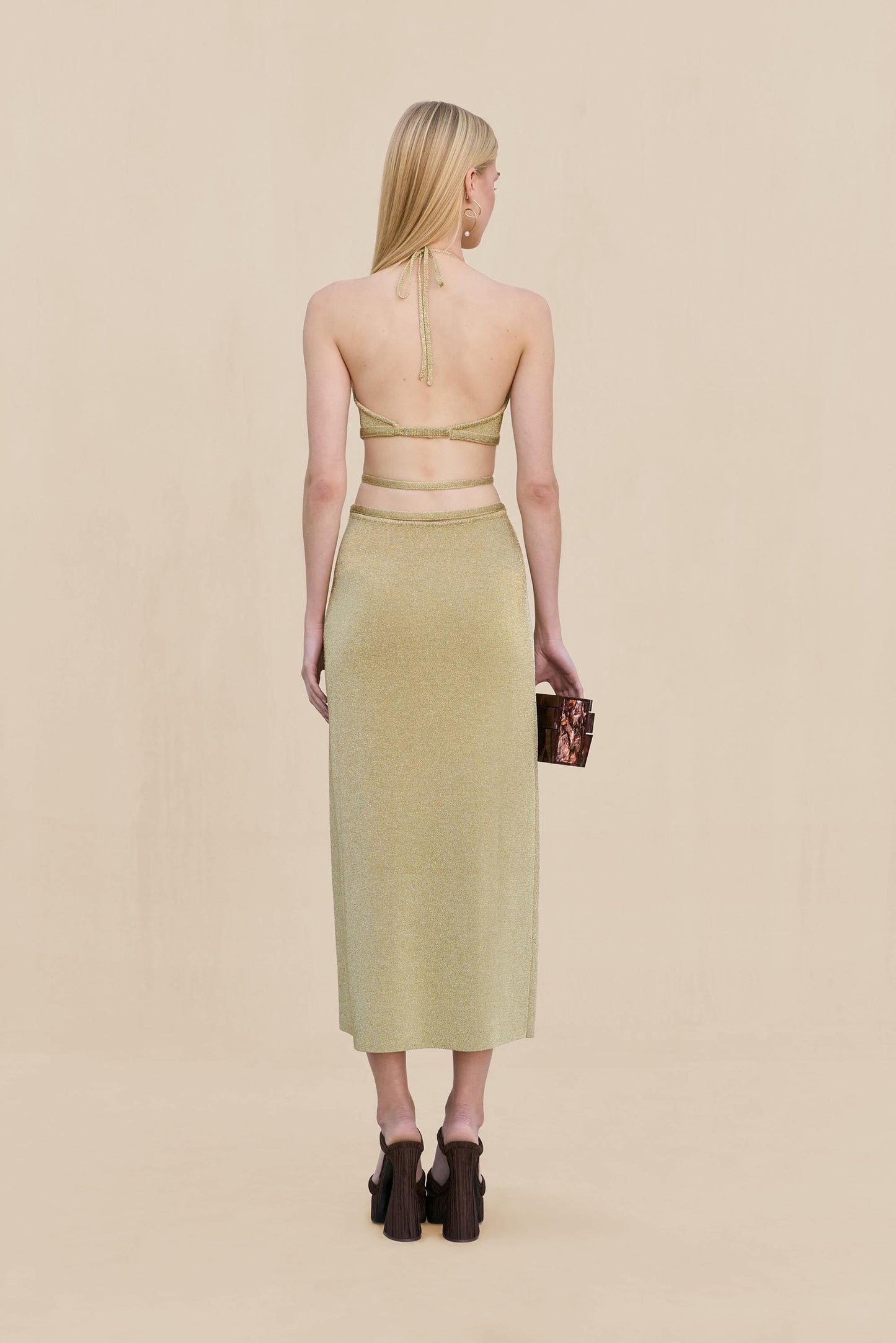 EVALEIGH KNIT DRESS - GOLD