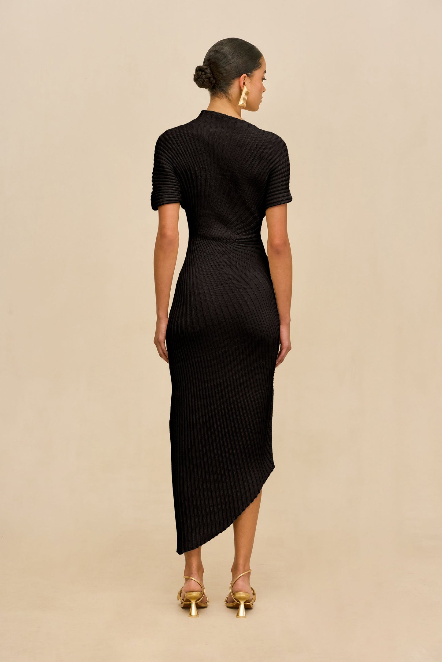 CHRYSTA KNIT DRESS - BLACK