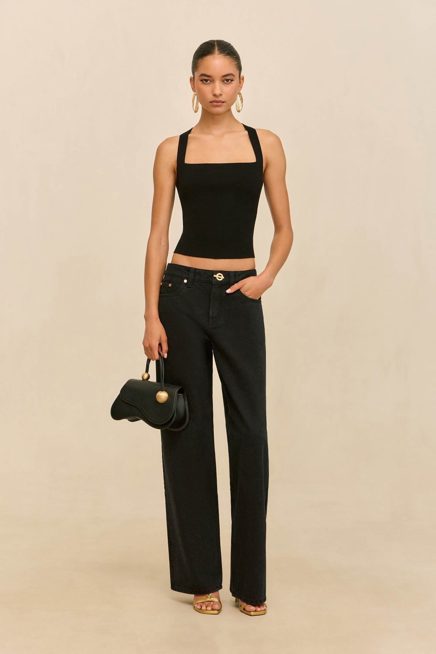 CRAWFORD KNIT TOP - BLACK