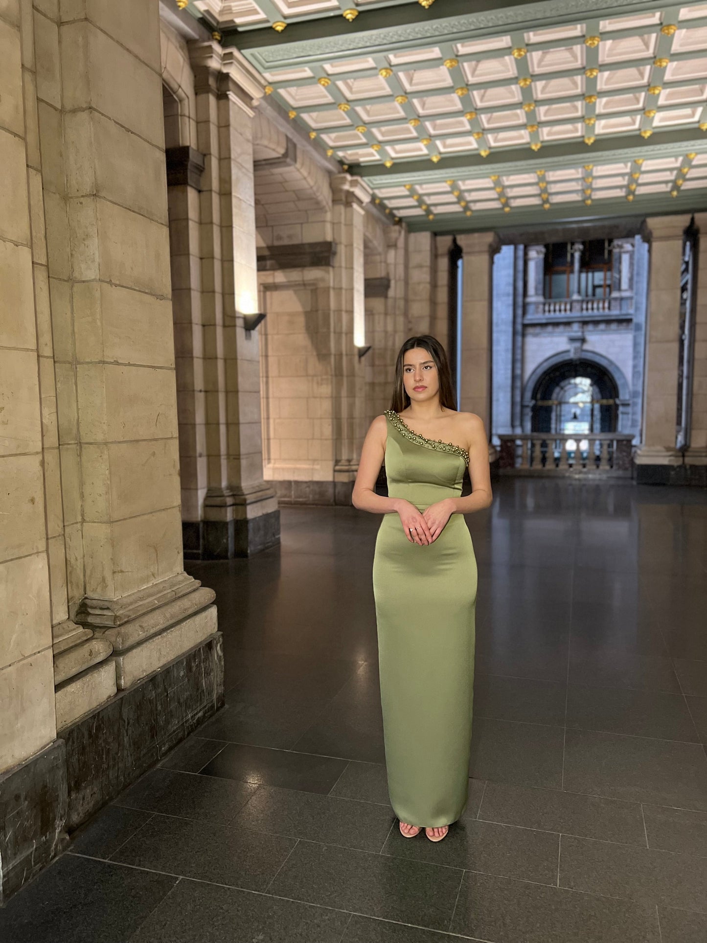 The Seyra dress apple green