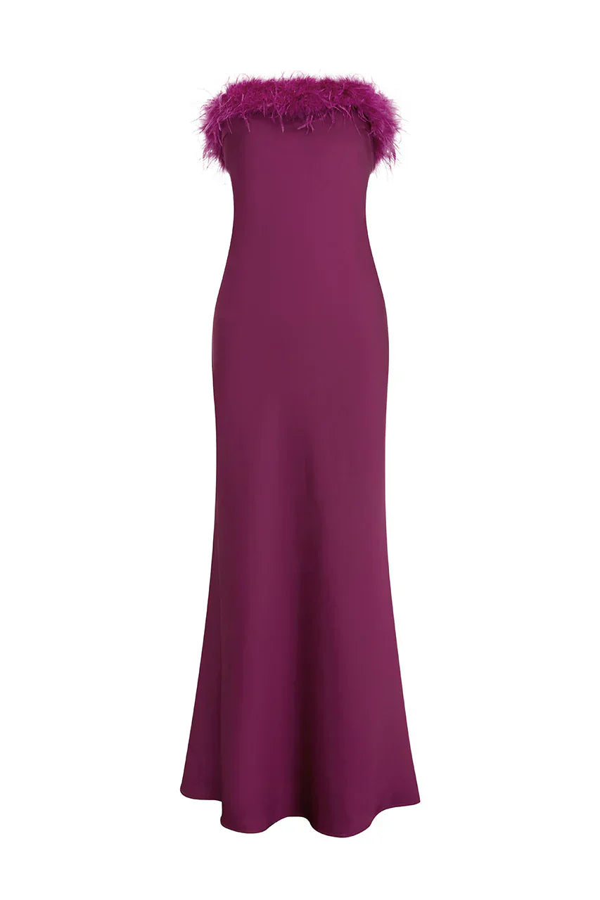ARIANA STRAPLESS MAXI DRESS - PLUM