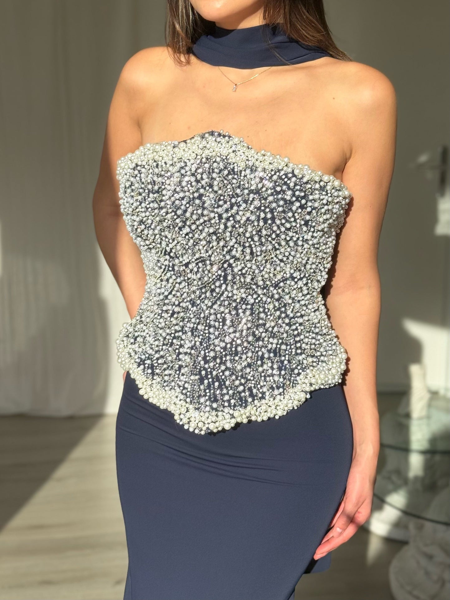 The Riana dress navy blue