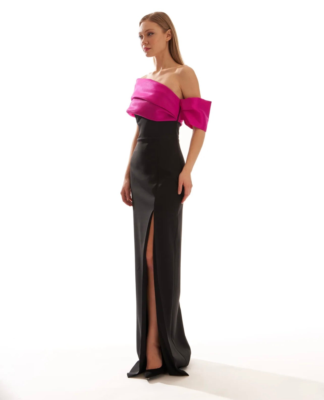 The Dilara dress fushia & black