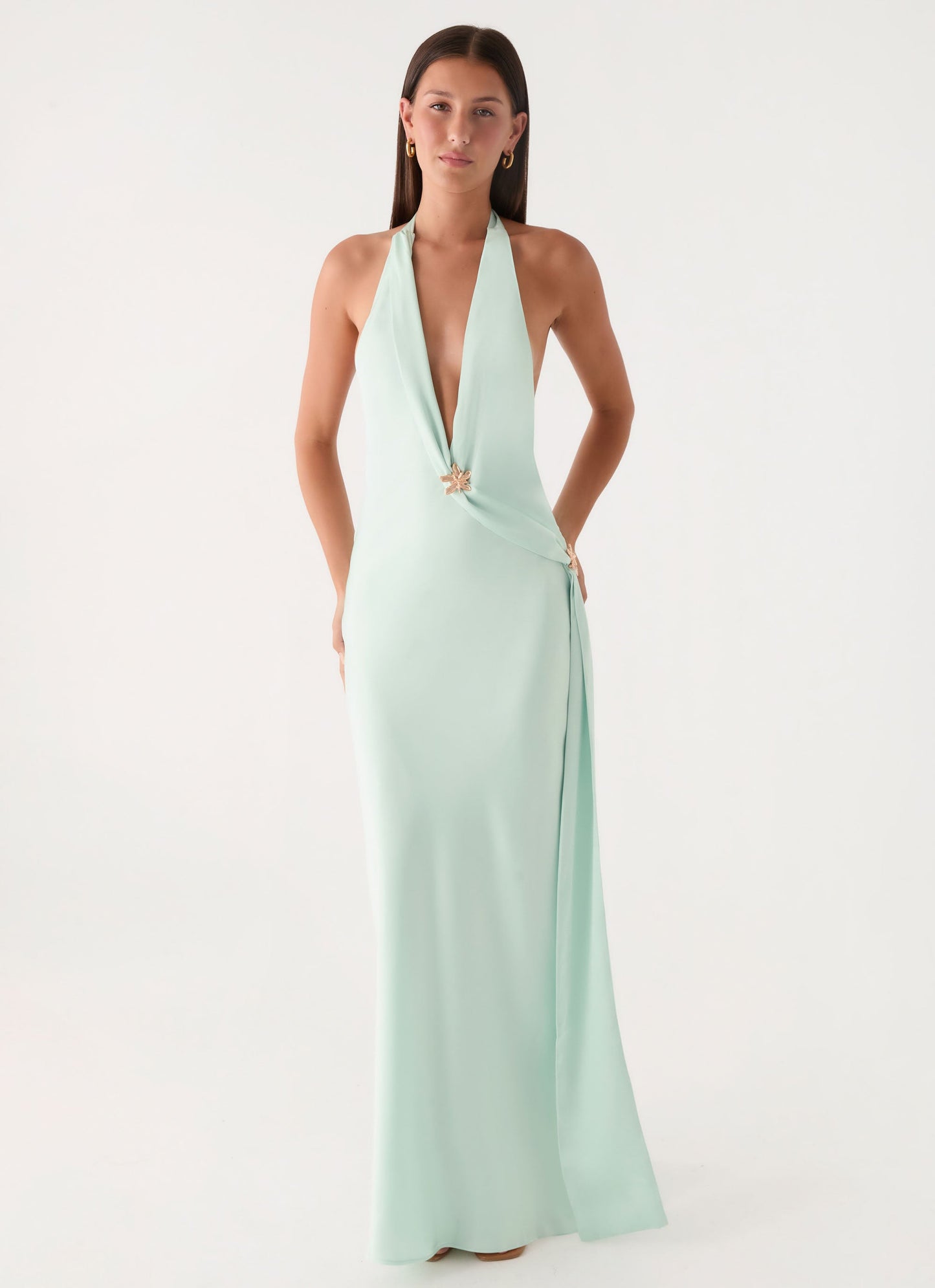 Eleni Halter Maxi Dress - Pistachio