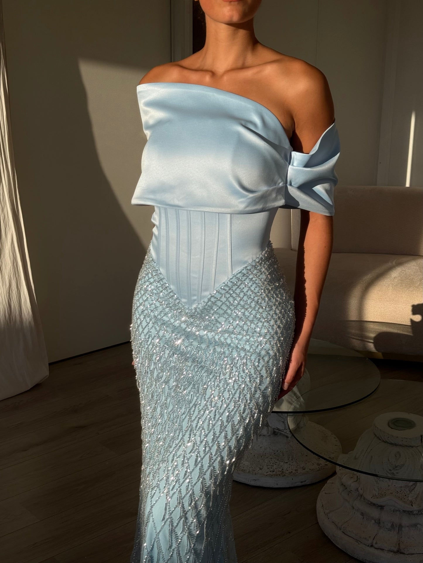 The Desna dress blue