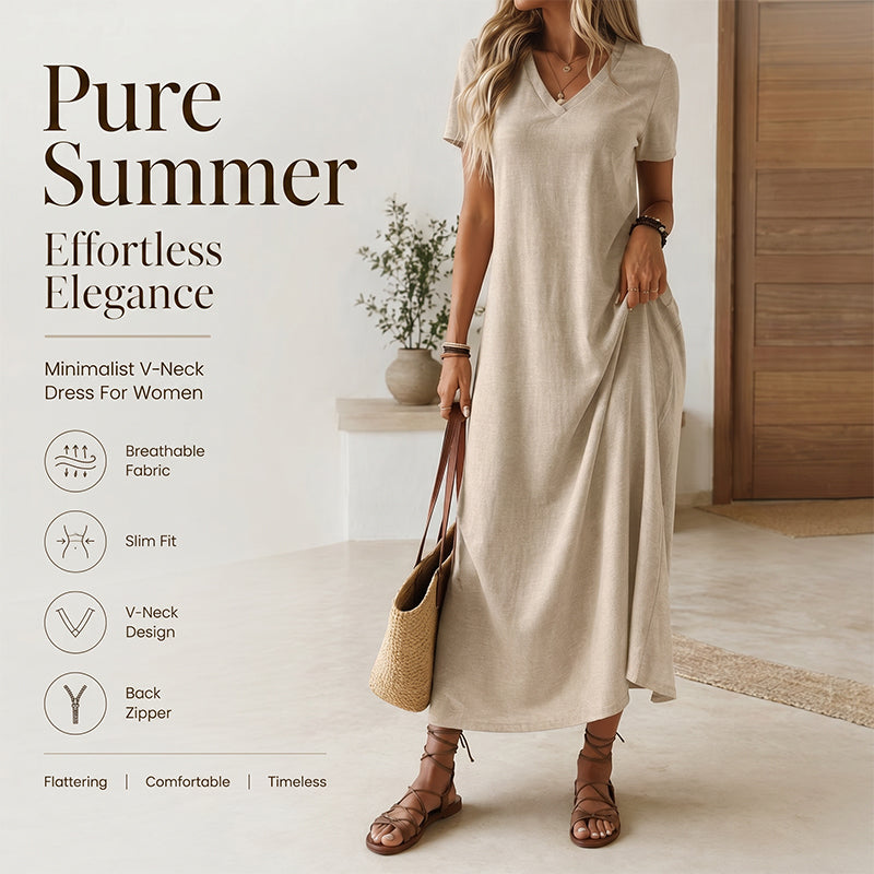⌛Limited-Time Offer-Women's Short Sleeve V-Neck Maxi Dress