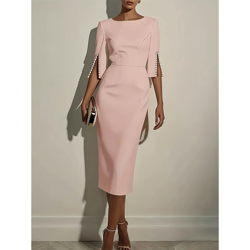 Women's Slim-Fit Crew-Neck Dress