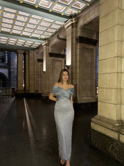 The Delina dress grey