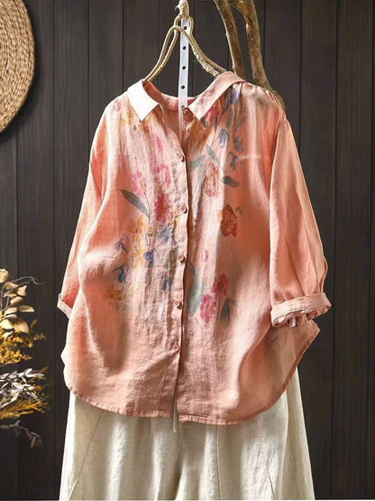 å¥³æ¬¾èè¡å¤å­£è±åå°è±è§éº»è¥¯è¡«