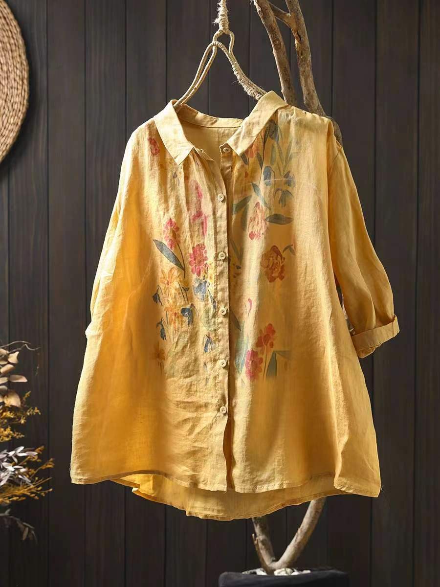 å¥³æ¬¾èè¡å¤å­£è±åå°è±è§éº»è¥¯è¡«