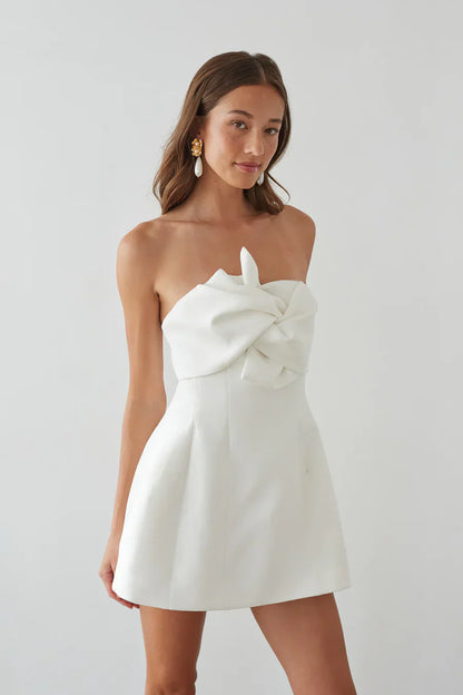 Alix Twist Front Bubble Mini Dress