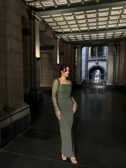 The Melek dress khaki