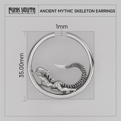 BIOMECHANICAL ALIEN HOOP EARRINGS
