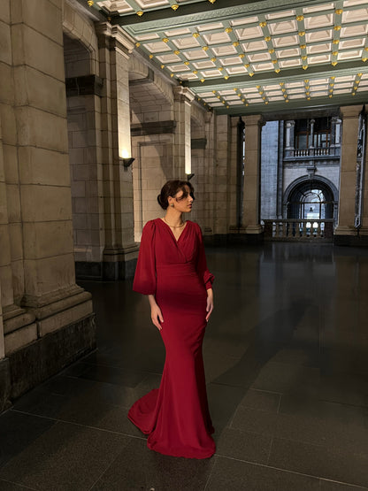 The Sevda dress burgundy