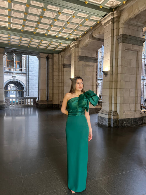 The Celine dress green