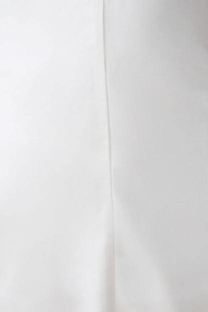 Myla Draped Shoulders Satin Maxi Dress - White