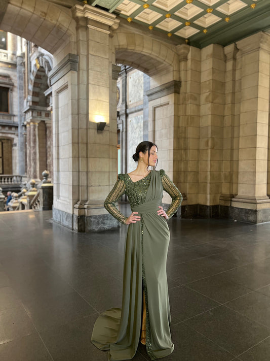 The Sahra dress khaki he