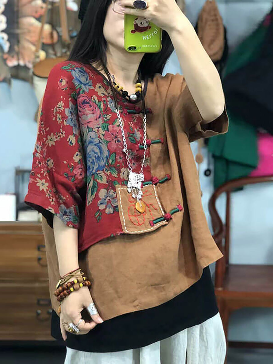 å¤§å°ºç¢¼å¥³ç¨åºç¹¡è±åå¾©å¤è§éº»æ£æ¼æ¥ T å¹