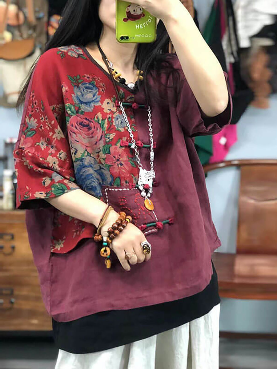 å¤§å°ºç¢¼å¥³ç¨åºç¹¡è±åå¾©å¤è§éº»æ£æ¼æ¥ T å¹