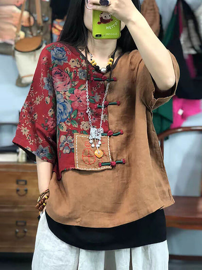 å¤§å°ºç¢¼å¥³ç¨åºç¹¡è±åå¾©å¤è§éº»æ£æ¼æ¥ T å¹