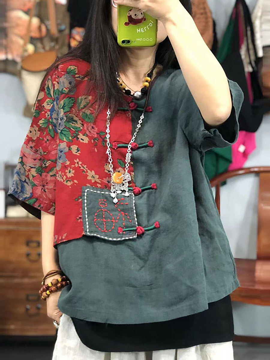å¤§å°ºç¢¼å¥³ç¨åºç¹¡è±åå¾©å¤è§éº»æ£æ¼æ¥ T å¹