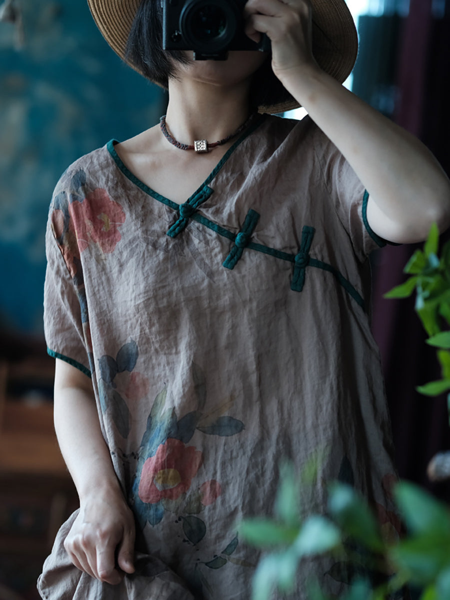 å¥³æ¬¾æ°æå¤å­£è±æµå°è±æ­æ£äºéº»é£èº«è£