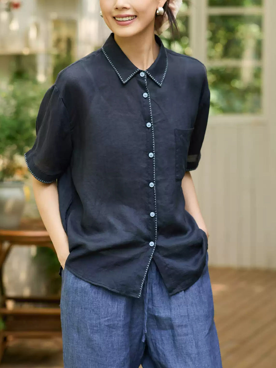 å¥³å£«å¤å­£èè¡é¢¨è§éº»ç¿»é è¥¯è¡«