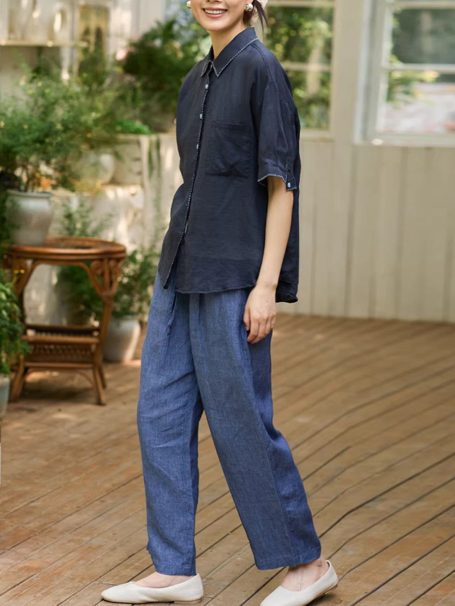 å¥³å£«å¤å­£èè¡é¢¨è§éº»ç¿»é è¥¯è¡«