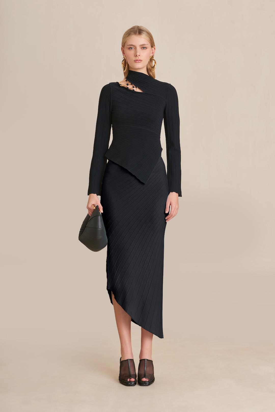 EWEN KNIT SKIRT - BLACK
