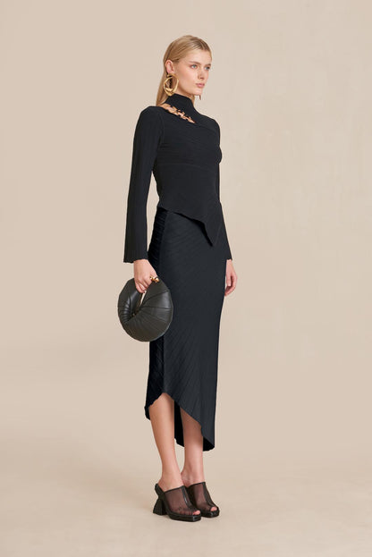 EWEN KNIT SKIRT - BLACK