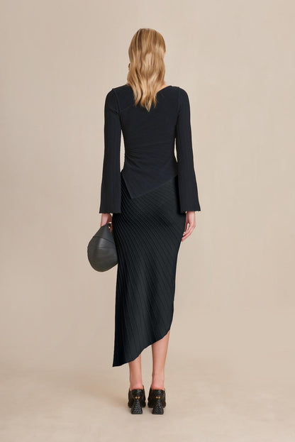 EWEN KNIT SKIRT - BLACK