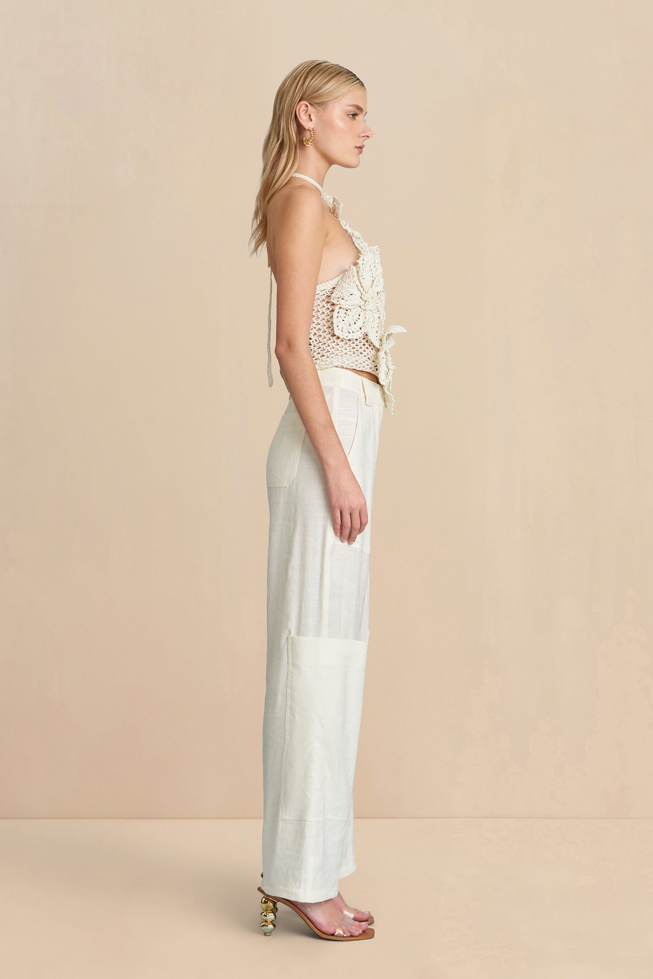 NAZANIN CROCHET TOP - OFF WHITE