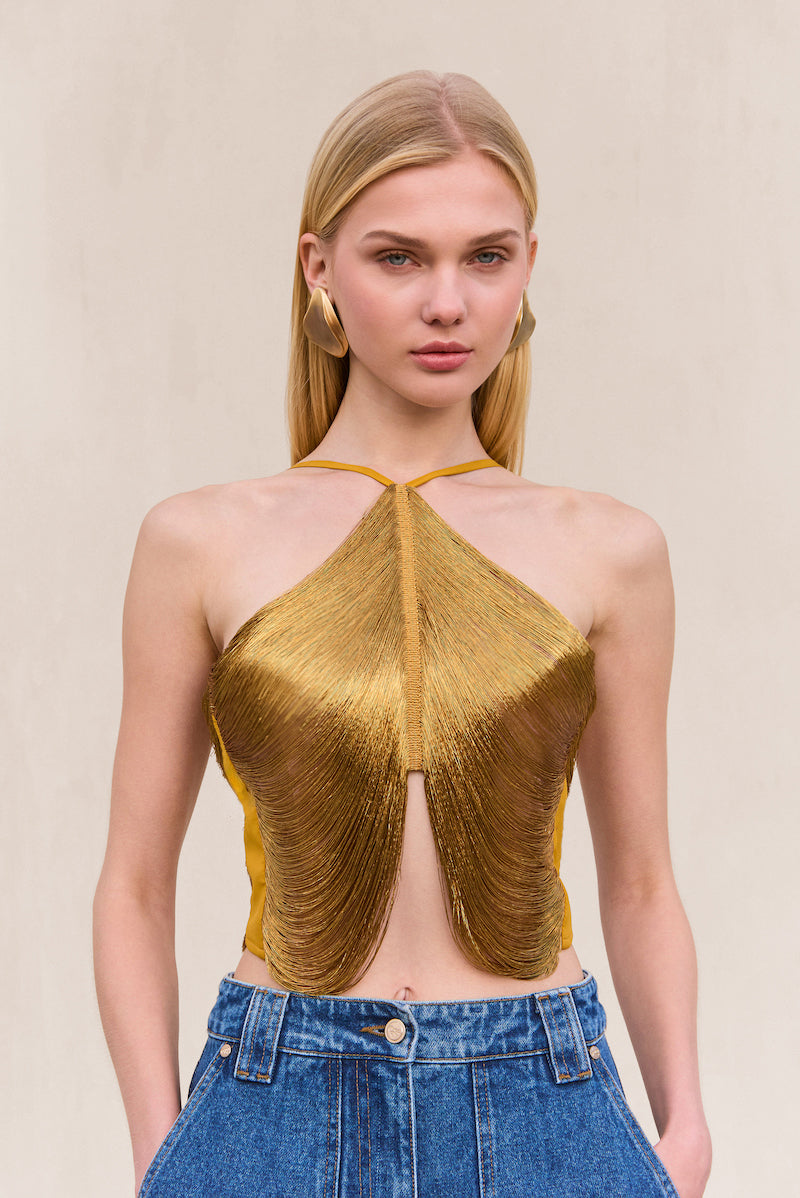 QUELLA TOP - DARK GOLD
