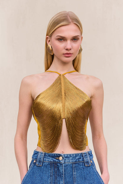 QUELLA TOP - DARK GOLD