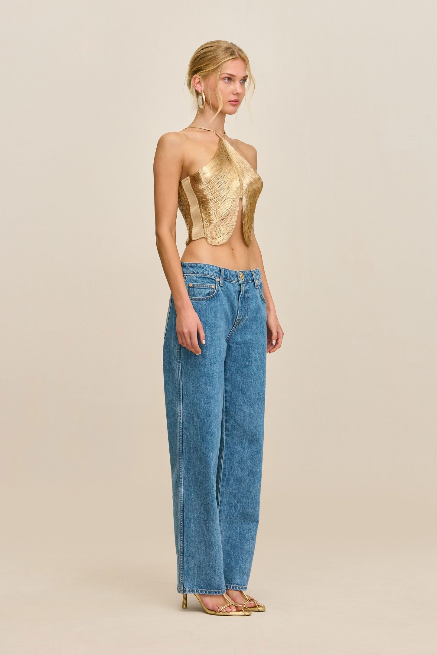 QUELLA TOP - LIGHT GOLD