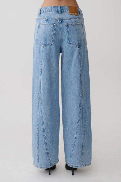 Roy Mid Rise Wide Leg Denim Jeans - Classic Blue