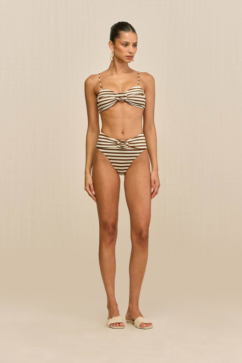 ALOUETTE BIKINI BOTTOM - SMALL SADDLE STRIPE