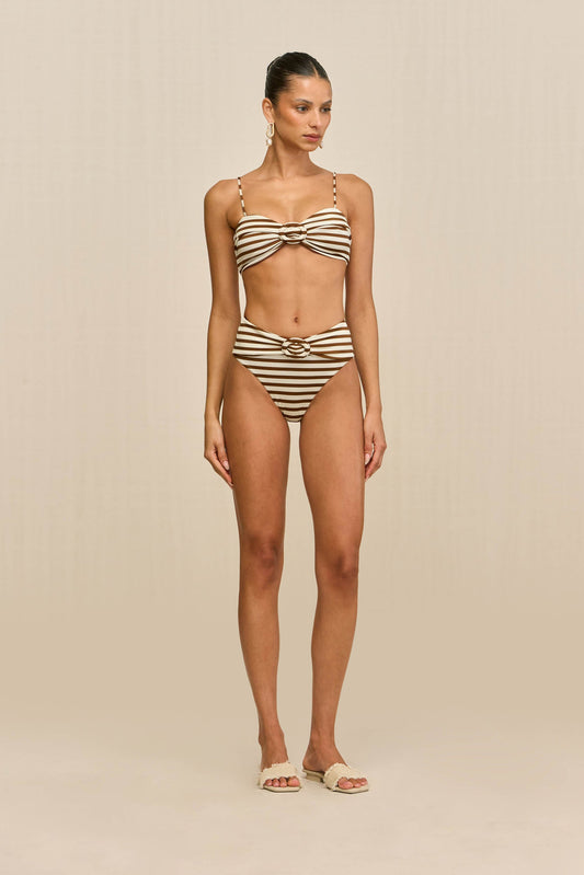 ALOUETTE BIKINI BOTTOM - SMALL SADDLE STRIPE