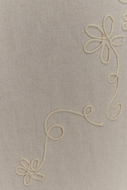 Casey Linen Embroidered Maxi Skirt - Natural
