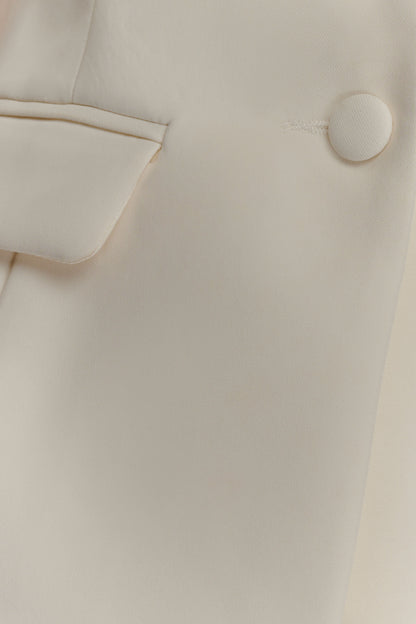Opal Puff Sleeve Suiting Top - Ivory