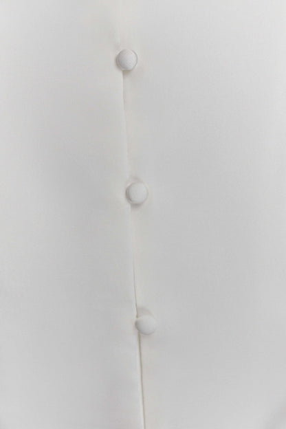 Anne Short Sleeve Satin Top - White