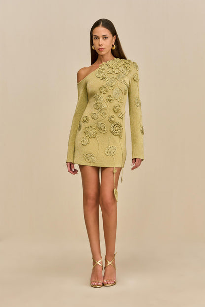 KAELA KNIT DRESS - GOLD