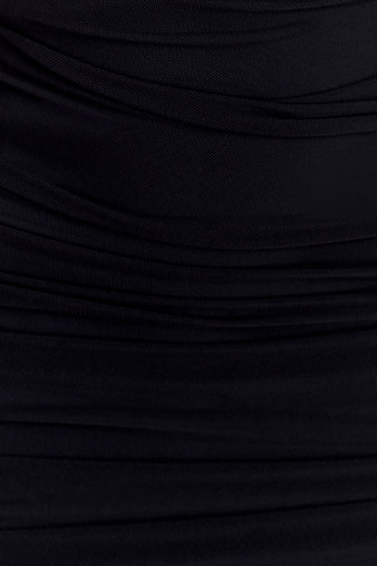 Jianna Strapless Mesh Maxi Dress - Black