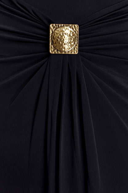 Quincy Halter Maxi Dress With Hardware - Black