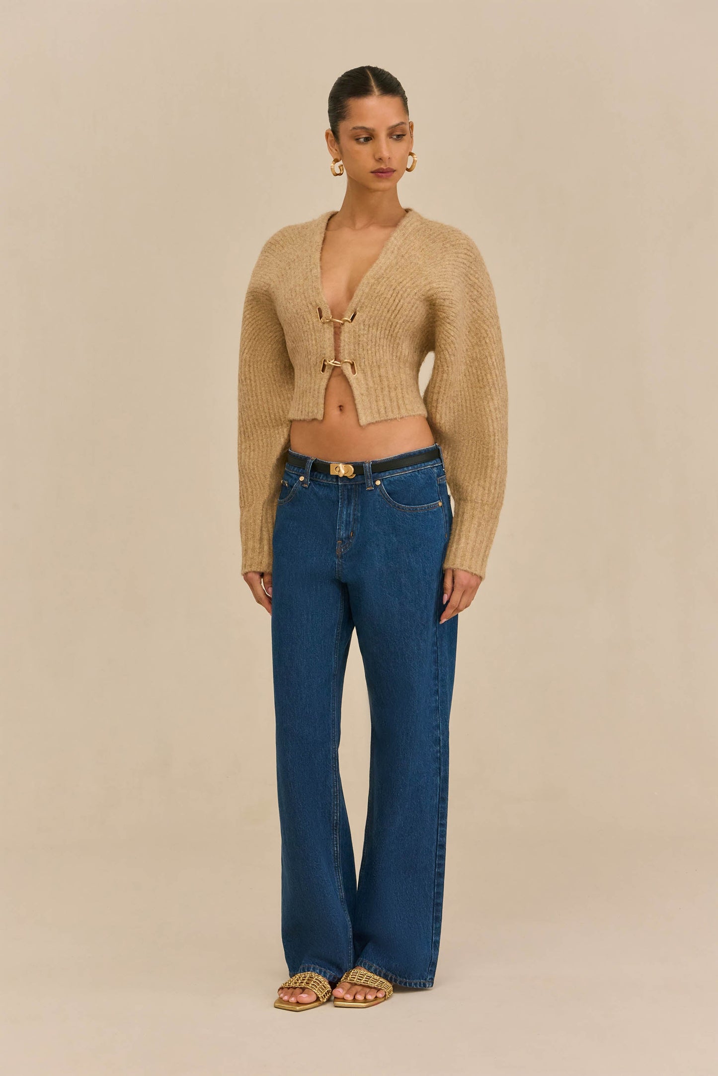 CASELLA KNIT CARDIGAN - CHAMPAGNE