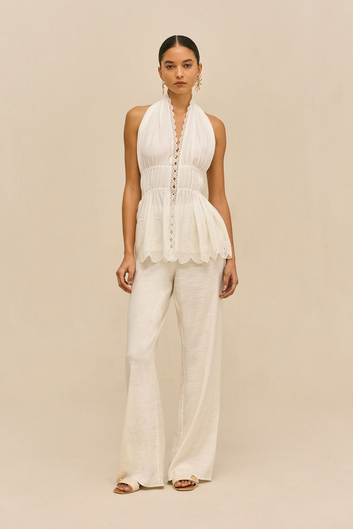 SARA PANT - OFF WHITE LINEN