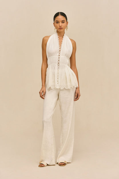 SARA PANT - OFF WHITE LINEN