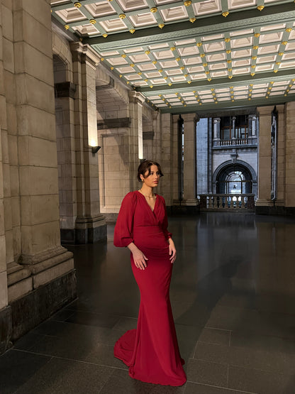 The Sevda dress burgundy