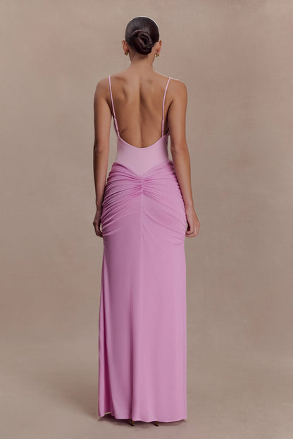 Roisin Slinky Maxi Dress - Powder Pink
